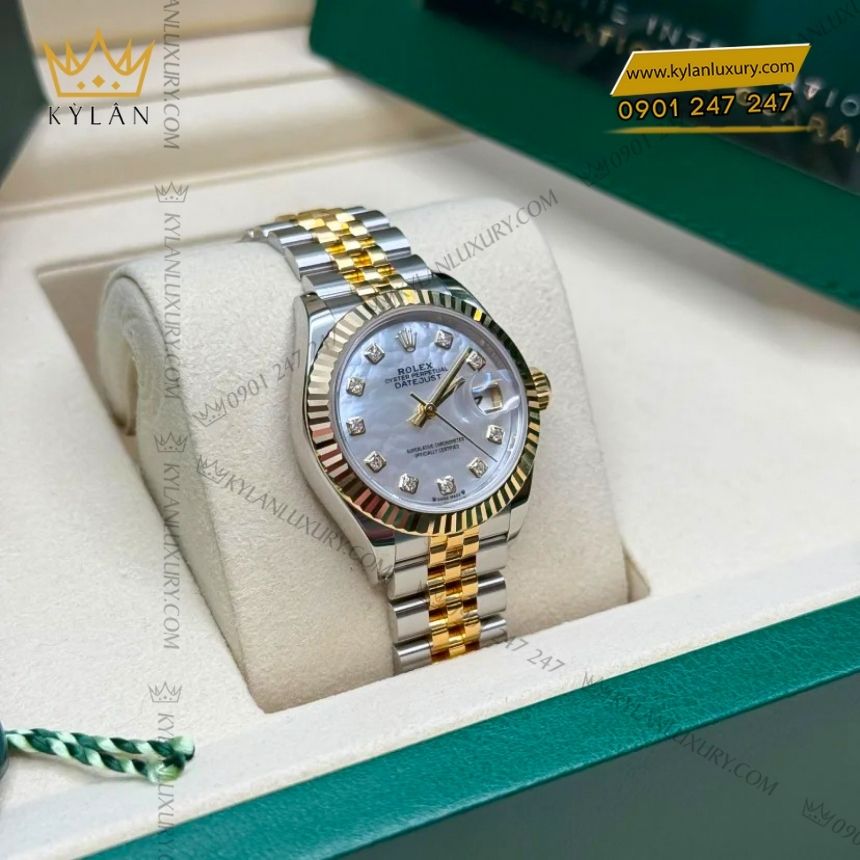 Kỳ Lân Luxury rolex lady datejust 28 279173 0013 xa cu demi 3 Đồng hồ Rolex Lady Datejust 28 demi xà cừ 279173-0013
