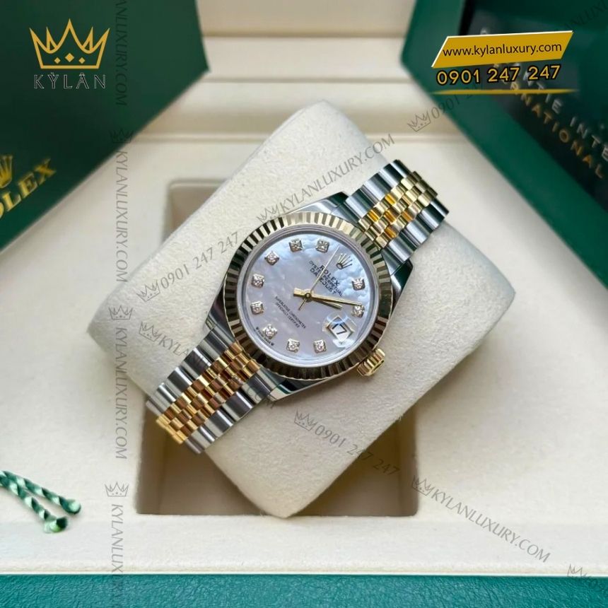 Kỳ Lân Luxury rolex lady datejust 28 279173 0013 xa cu demi 5 Đồng hồ Rolex Lady Datejust 28 demi xà cừ 279173-0013