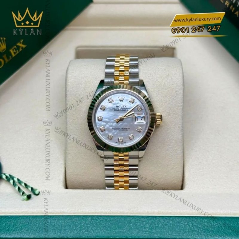 Đồng hồ Rolex Lady Datejust 28 demi xà cừ 279173-0013