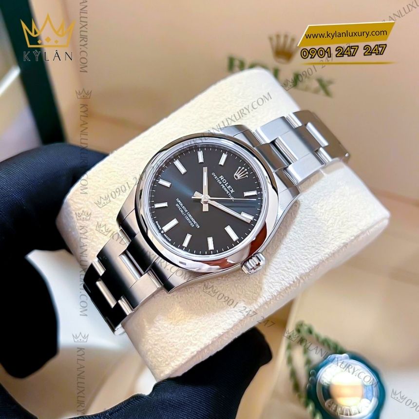 Kỳ Lân Luxury rolex oyster perpetual 31 277200 0016 mat so den 5 Đồng hồ Rolex Oyster Perpetual 31 mặt số đen 277200-0016