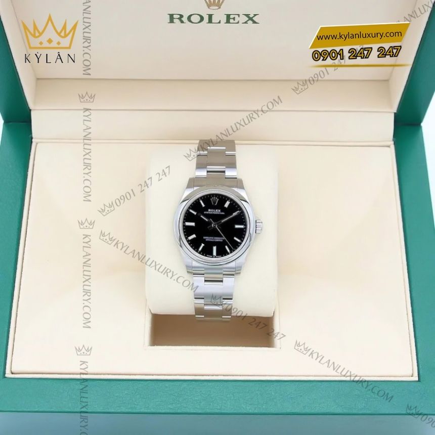 Kỳ Lân Luxury rolex oyster perpetual 31 277200 0016 mat so den 8 Đồng hồ Rolex Oyster Perpetual 31 mặt số đen 277200-0016