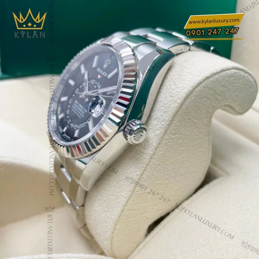 Kỳ Lân Luxury rolex sky dweller 336934 0007 mat den oyster 7 Đồng hồ Rolex Sky Dweller Oyster mặt đen 336934-0007