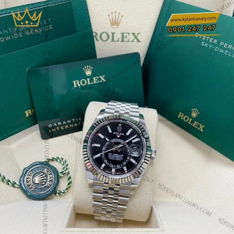 Đồng hồ Rolex Sky Dweller mặt số đen 336934-0008