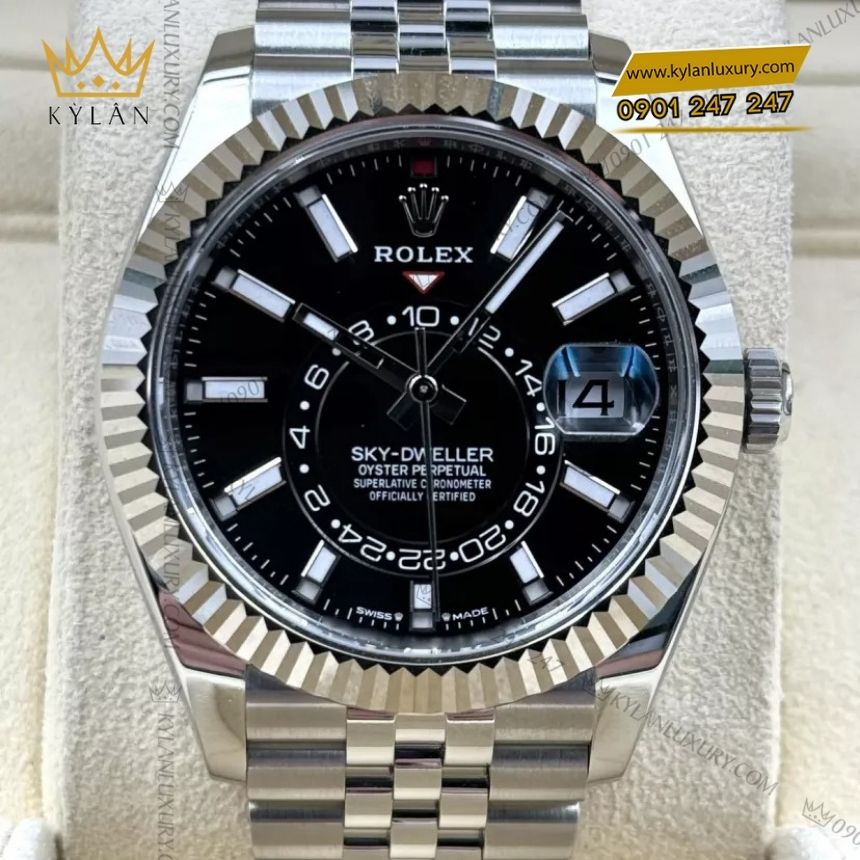 Kỳ Lân Luxury rolex sky dweller 336934 0008 thep mat so den 13 Đồng hồ Rolex Sky Dweller mặt số đen 336934-0008