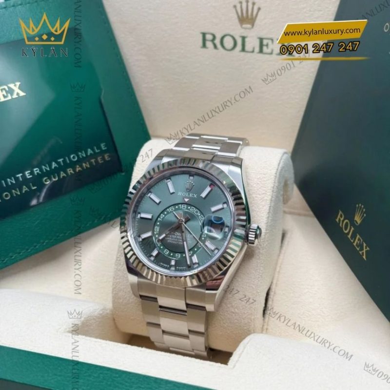 Đồng hồ Rolex Sky Dweller Oyster xanh bạc hà 336934-0001
