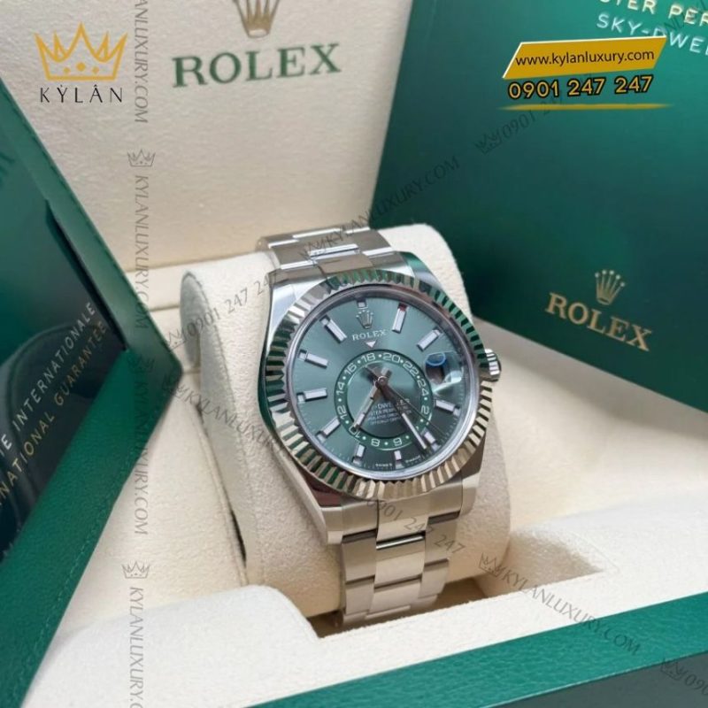 Đồng hồ Rolex Sky Dweller Oyster xanh bạc hà 336934-0001
