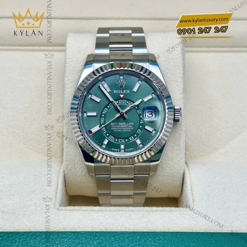 Đồng hồ Rolex Sky Dweller Oyster xanh bạc hà 336934-0001