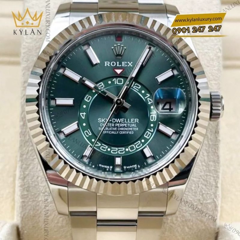 Đồng hồ Rolex Sky Dweller Oyster xanh bạc hà 336934-0001