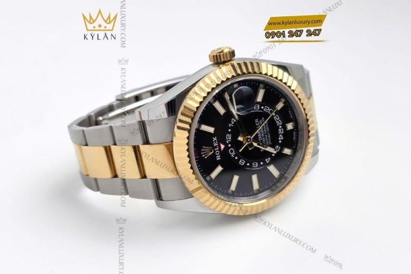 Đồng hồ Sky Dweller demi vàng vàng mặt đen 326933-0003
