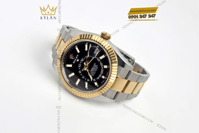 Đồng hồ Sky Dweller demi vàng vàng mặt đen 326933-0003