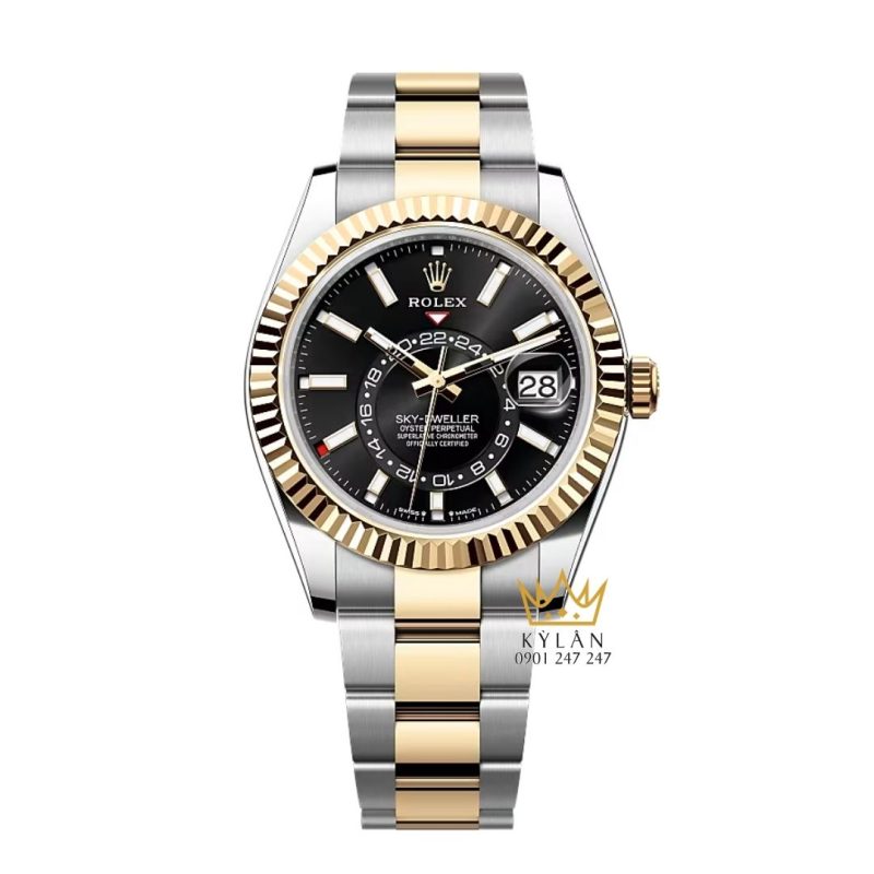 Đồng hồ Sky Dweller demi vàng vàng mặt đen 326933-0003