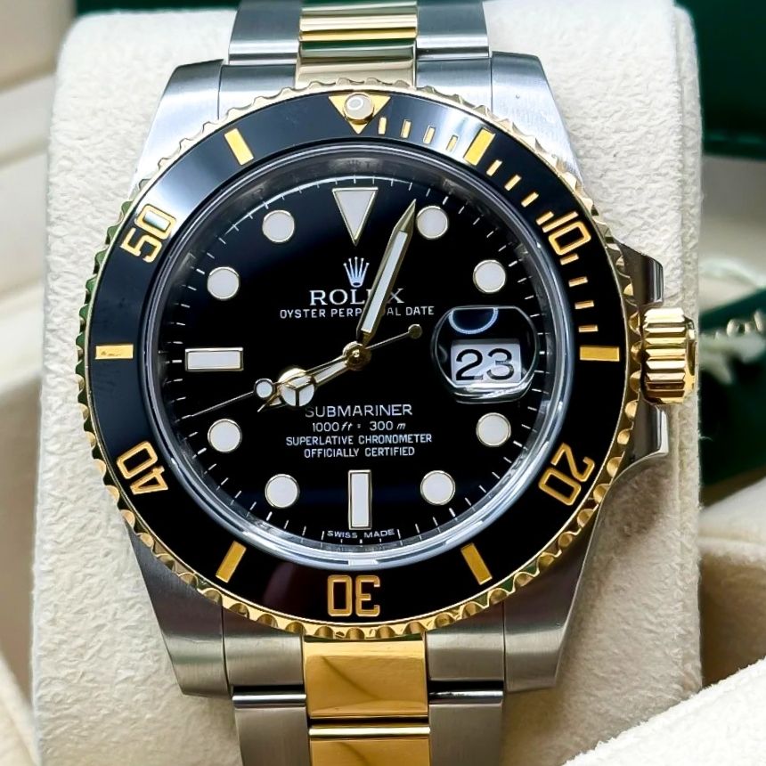 Kỳ Lân Luxury rolex submariner 116613ln 0001 rolesor den 2 Đồng hồ Rolex Submariner Date demi vàng vàng 116613LN-0001