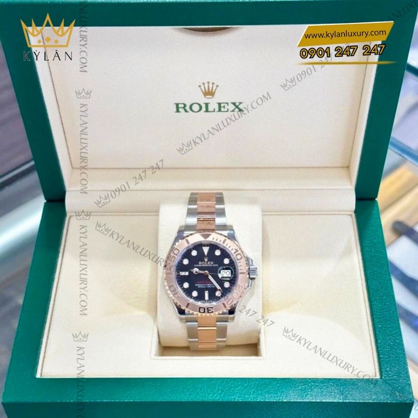 Kỳ Lân Luxury rolex yacht master 37 268621 0004 mat den 2 Đồng hồ Rolex Yacht Master 37 mặt số đen 268621-0004
