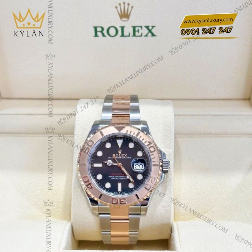Kỳ Lân Luxury rolex yacht master 37 268621 0004 mat den 3 Đồng hồ Rolex Yacht Master 37 mặt số đen 268621-0004