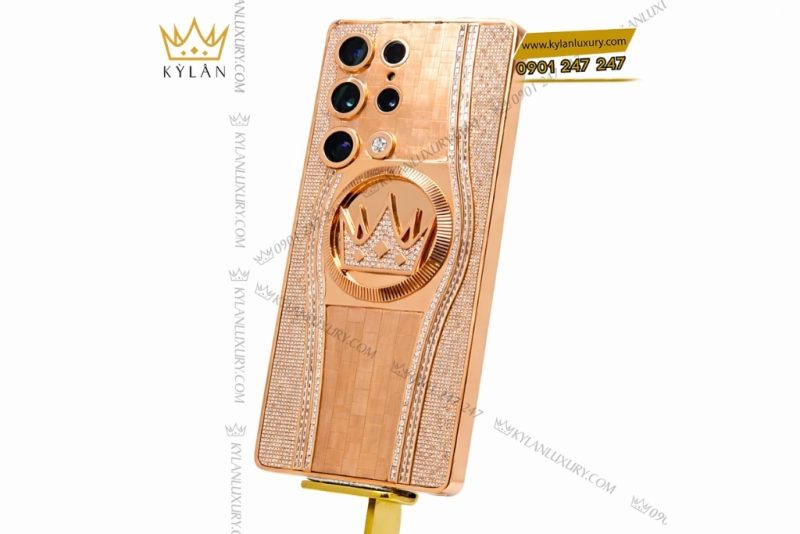 Điện thoại Samsung Galaxy S25 Ultra custom vàng hồng kim cương