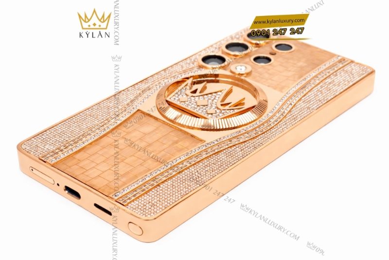 Điện thoại Samsung Galaxy S25 Ultra custom vàng hồng kim cương