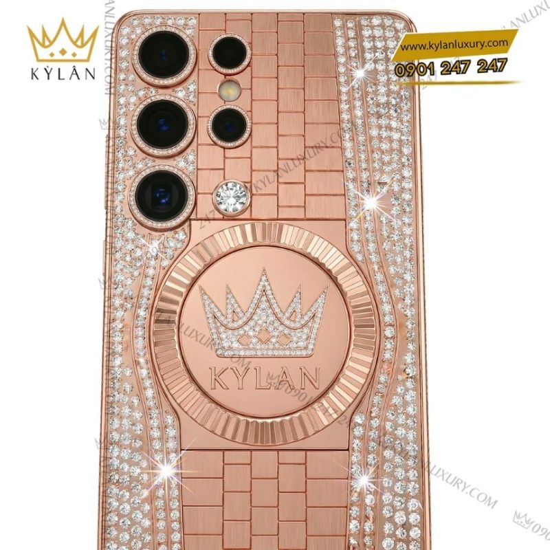 Điện thoại Samsung Galaxy S25 Ultra custom vàng hồng kim cương