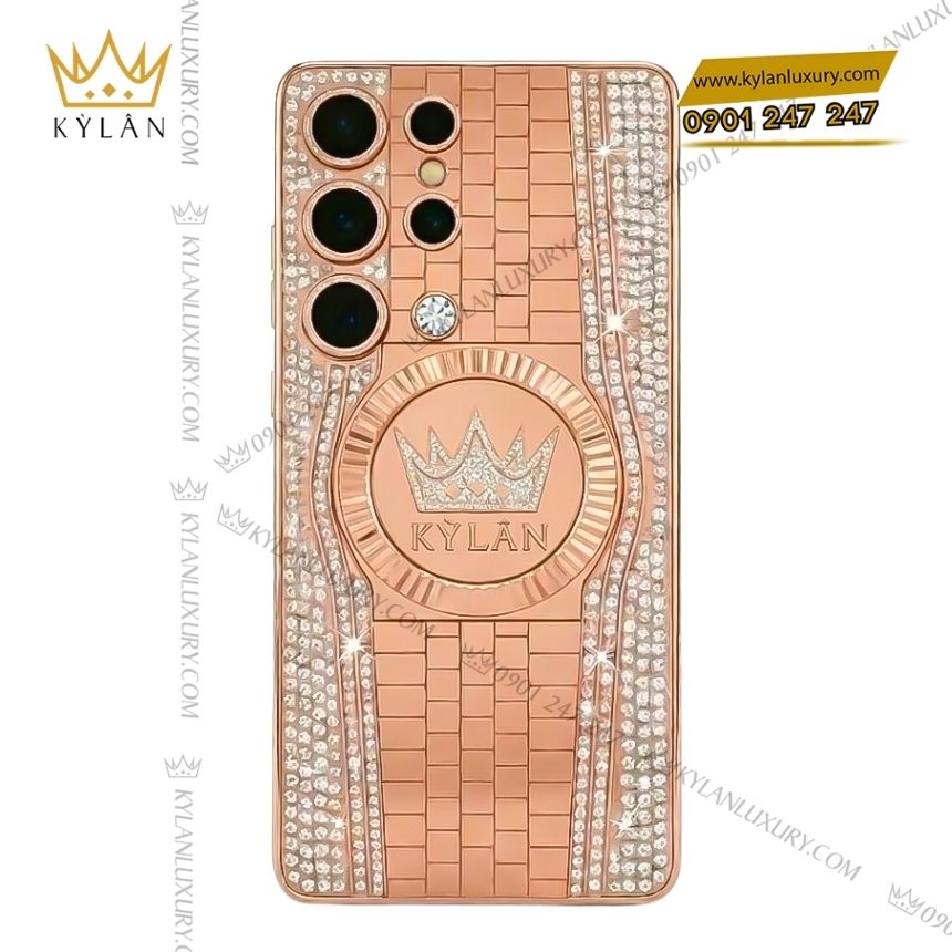 Điện thoại Samsung Galaxy S25 Ultra custom vàng hồng kim cương 2 Kỳ Lân Luxury samsung galaxy s25 ultra custom vang hong kim cuong 14 Điện thoại Samsung Galaxy S25 Ultra custom vàng hồng kim cương