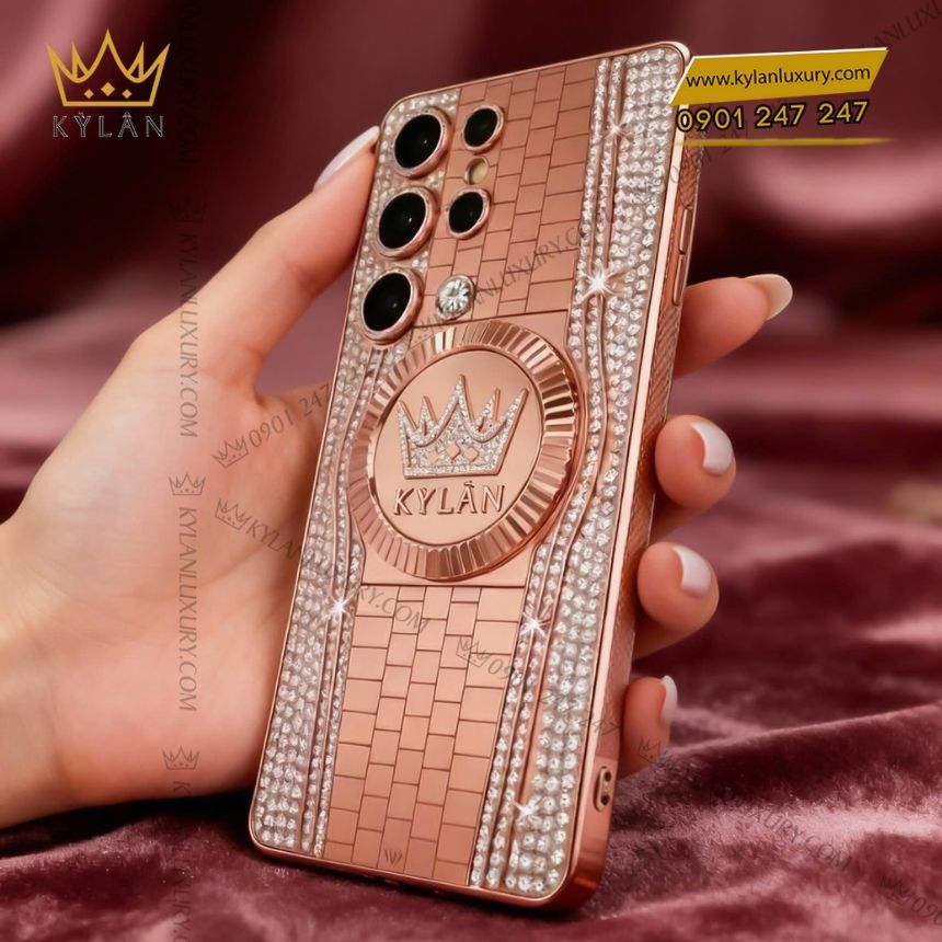 Điện thoại Samsung Galaxy S25 Ultra custom vàng hồng kim cương 6 Kỳ Lân Luxury samsung galaxy s25 ultra custom vang hong kim cuong 9 Điện thoại Samsung Galaxy S25 Ultra custom vàng hồng kim cương
