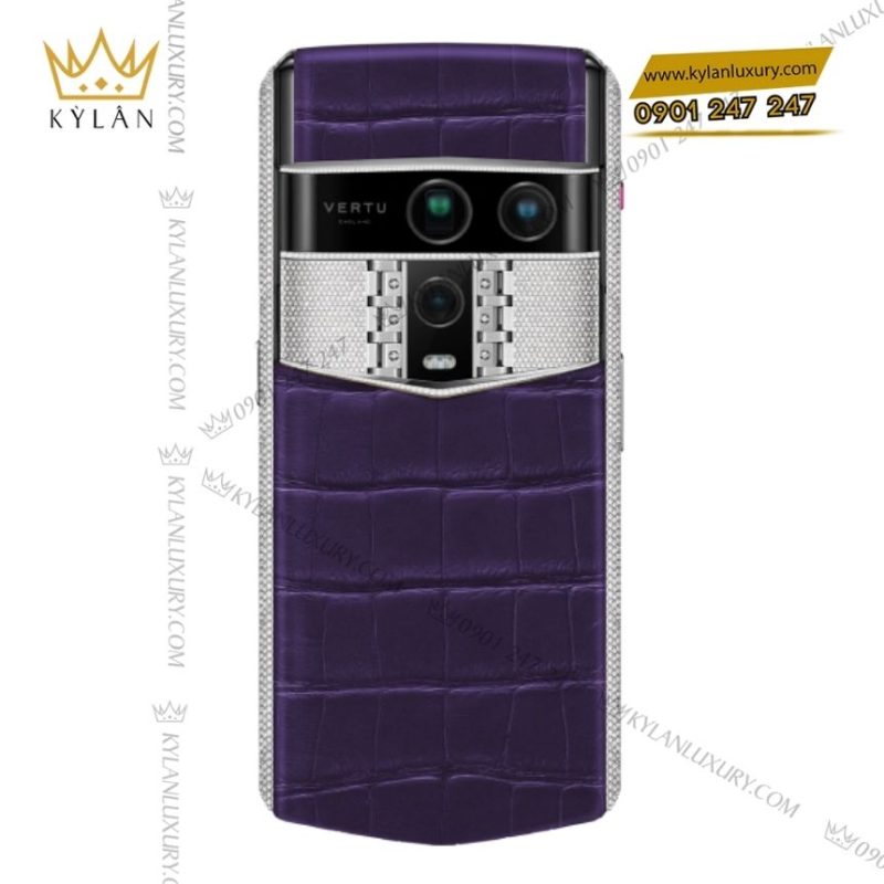 Điện thoại Vertu Agent Q Alligator Silver Full Diamond Radiant Grape Purple 1TB