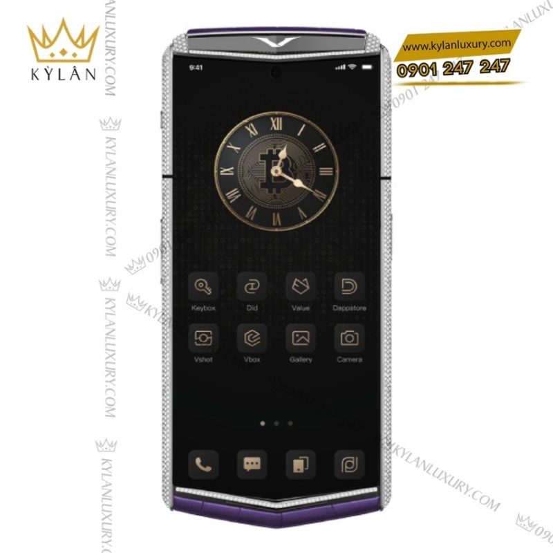 Điện thoại Vertu Agent Q Alligator Silver Full Diamond Radiant Grape Purple 1TB