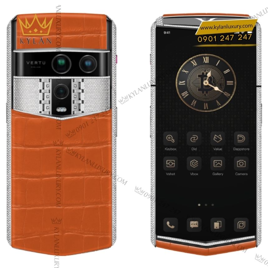 Kỳ Lân Luxury vertu agent q alligator silver full diamond radiant phoenix 2 Điện thoại Vertu Agent Q Radiant Phoenix Alligator Silver Diamond 1TB