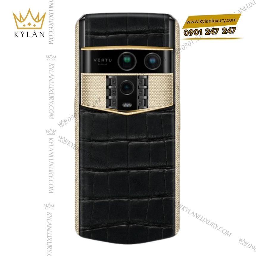 Kỳ Lân Luxury vertu agent q gold full diamond iron black 1tb 3 Điện thoại Vertu Agent Q Gold Full Diamond Iron Black 1TB