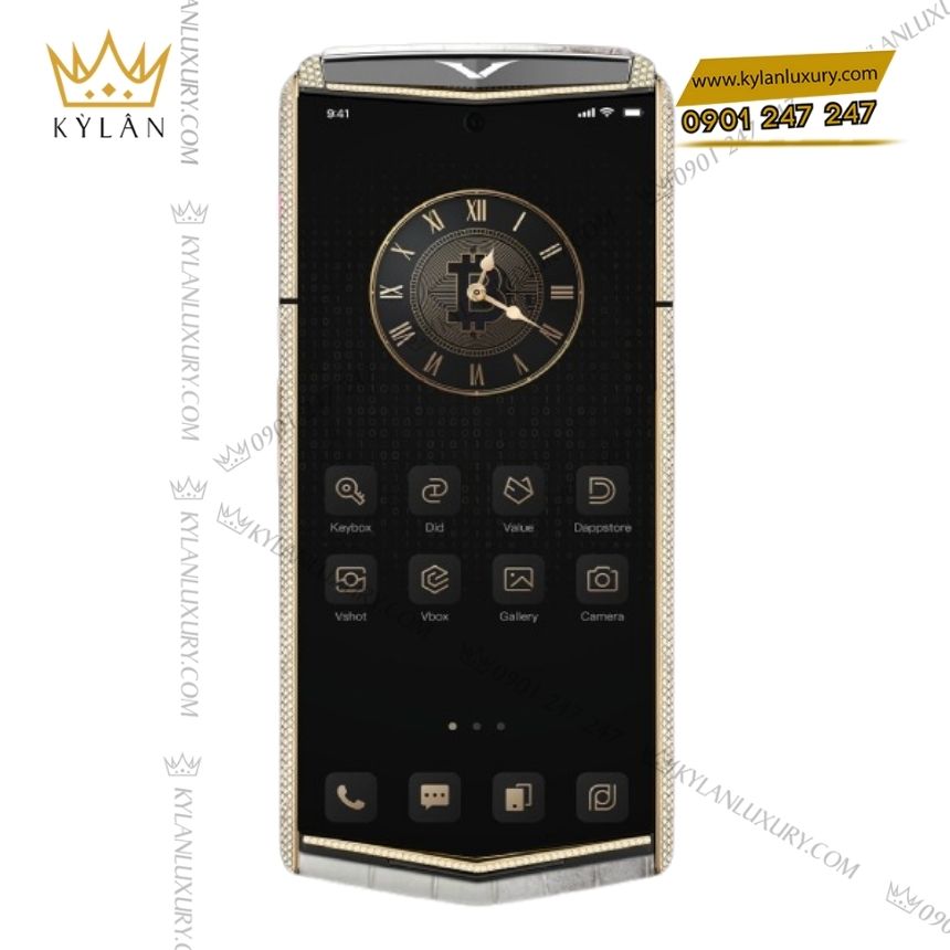 Kỳ Lân Luxury vertu agent q himalaya gold full diamond 1tb 4 Điện thoại Vertu Agent Q Himalaya Gold Full Diamond 1TB