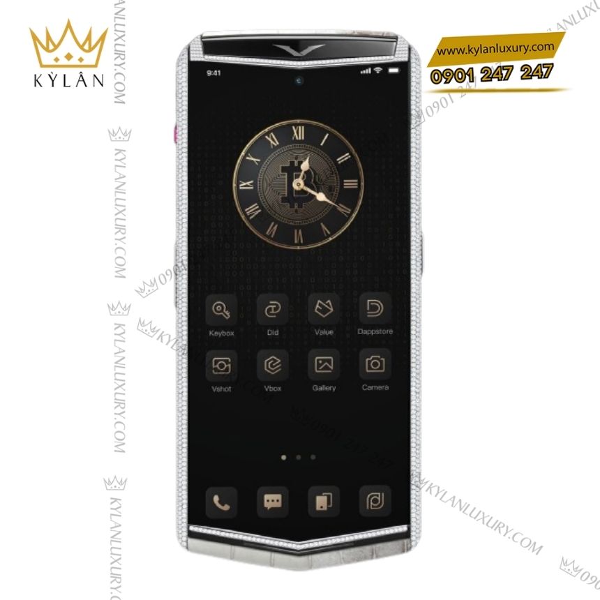 Kỳ Lân Luxury vertu agent q himalaya silver full diamond 1tb 3 Điện thoại Vertu Agent Q Himalaya Silver Full Diamond 1TB