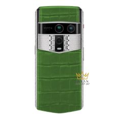Đồng hồ Vertu Agent Q Alligator Silver Full Diamond Bamboo Green 1TB