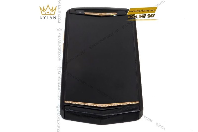 Điện thoại Vertu Aster P Alligator custom vàng hồng đính kim cương