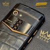 Điện thoại Vertu Aster P Alligator custom vàng hồng đính kim cương