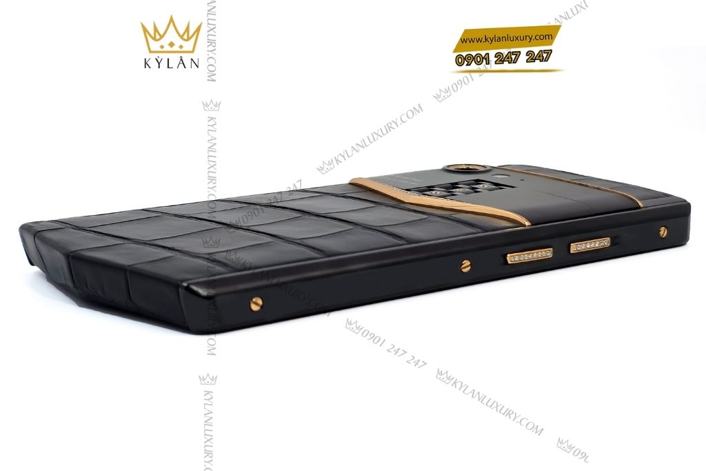 Kỳ Lân Luxury vertu aster p alligator custom vang hong dinh kim cuong 9 Điện thoại Vertu Aster P Alligator custom vàng hồng đính kim cương