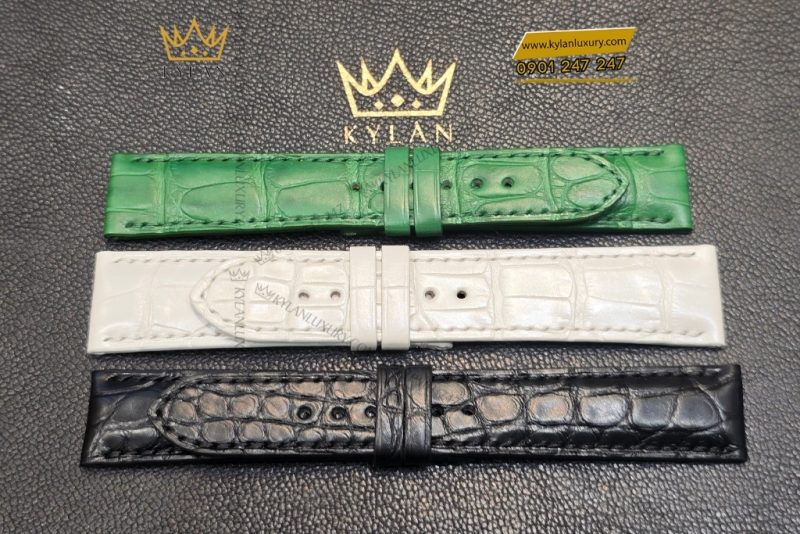 Dây đồng hồ Chopard da cá sấu đen