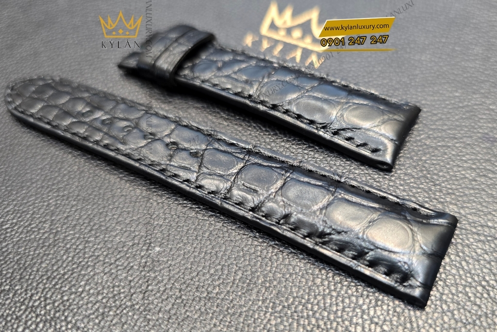 Dây đồng hồ Chopard da cá sấu đen 3 Kỳ Lân Luxury 4 6 Dây đồng hồ Chopard da cá sấu đen