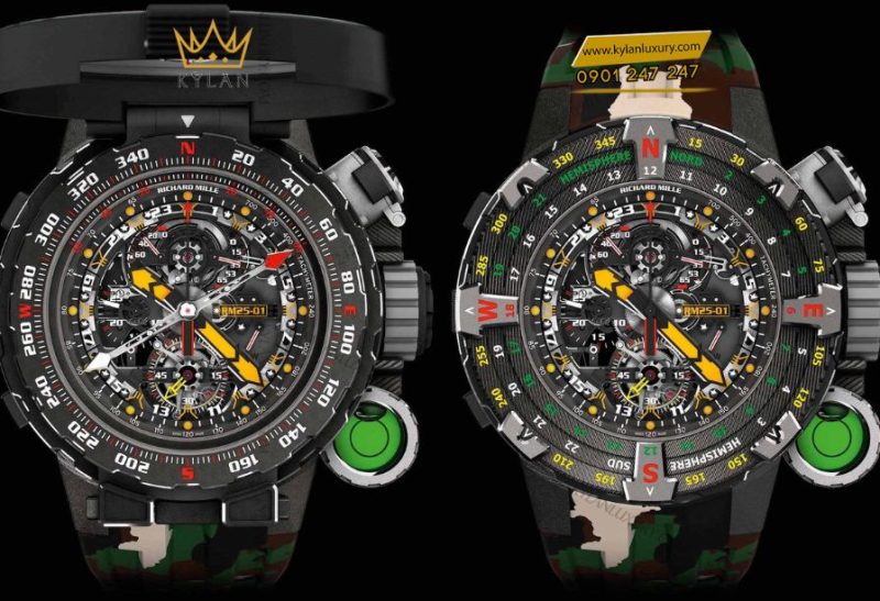Mặt số instrument-style của Richard Mille RM 25-01 Tourbillon Adventure