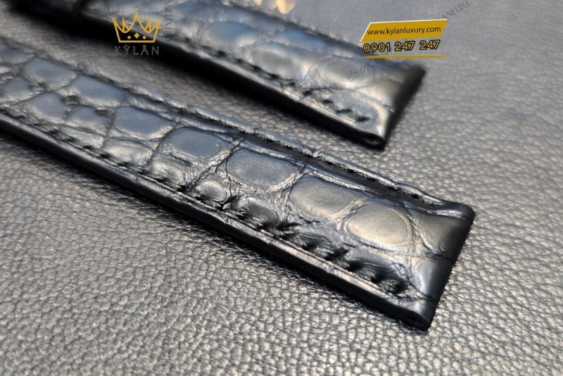 Dây đồng hồ Chopard da cá sấu đen