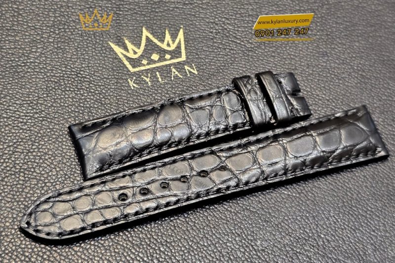 Dây đồng hồ Chopard da cá sấu đen