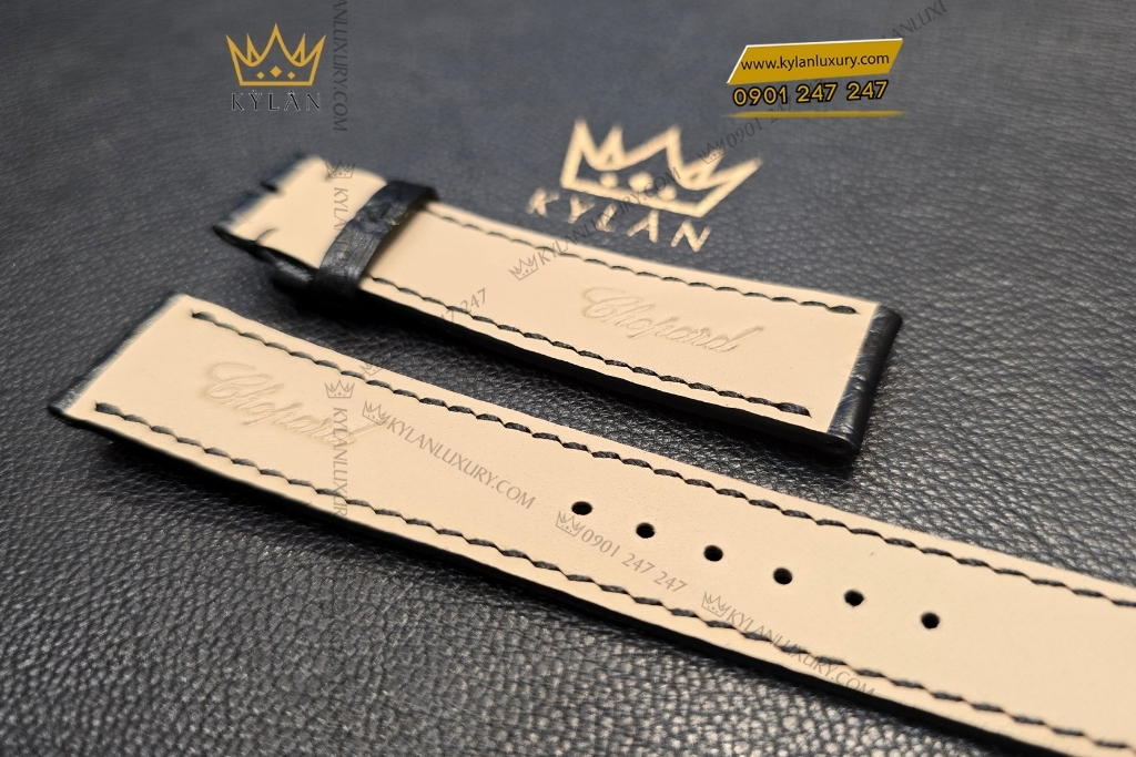 Kỳ Lân Luxury 7 6 Dây đồng hồ Chopard da cá sấu đen