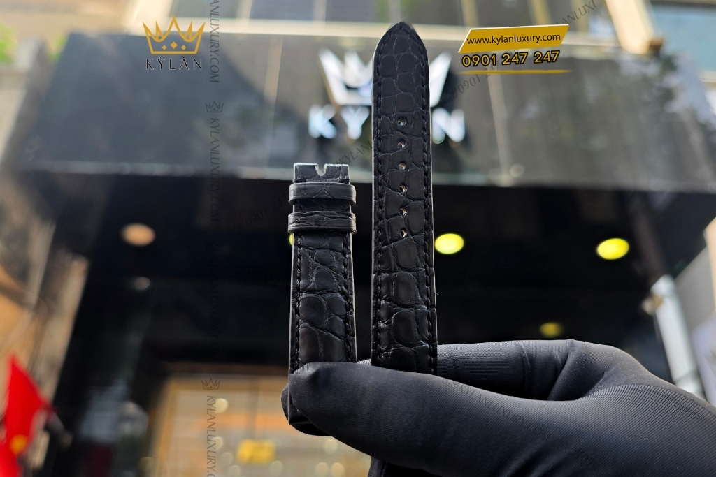 Dây đồng hồ Chopard da cá sấu đen 5 Kỳ Lân Luxury 8 6 Dây đồng hồ Chopard da cá sấu đen