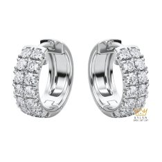 Bông tai vàng trắng Au750 đính kim cương