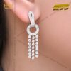 Bông tai vàng trắng Au750 đính kim cương