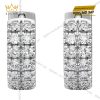 Bông tai vàng trắng Au750 đính kim cương