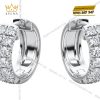 Bông tai vàng trắng Au750 đính kim cương