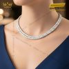 Dây chuyền Tennis vàng trắng Au750 đính kim cương 