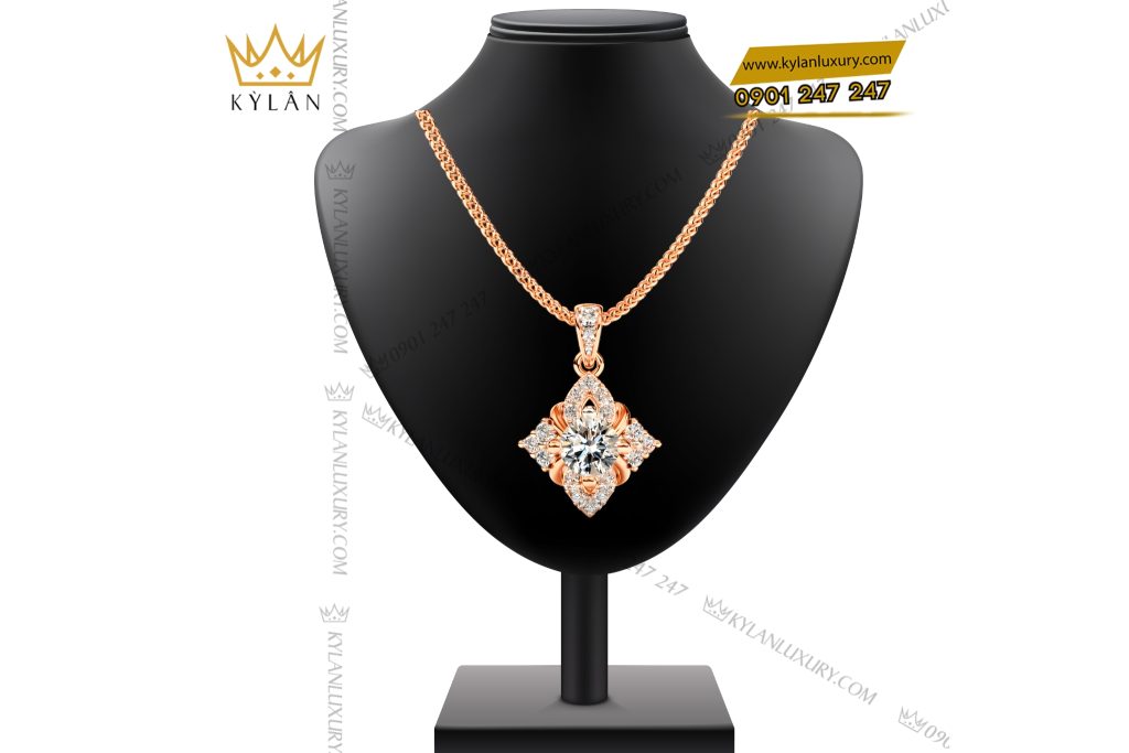 Dây chuyền vàng hồng Au750 đính kim cương 7 Kỳ Lân Luxury Day chuyen vang hong Au750 dinh kim cuong 2 Dây chuyền vàng hồng Au750 đính kim cương