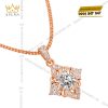 Dây chuyền vàng hồng Au750 đính kim cương