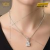 Dây chuyền vàng trắng Au750 đính kim cương