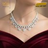 Dây chuyền vàng trắng Au750 đính kim cương