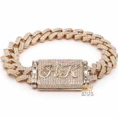 Lắc tay HK vàng hồng Au750 đính kim cương